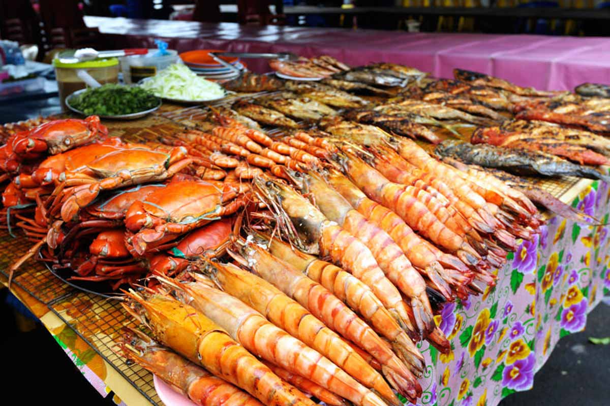Seafood feast in Borneo