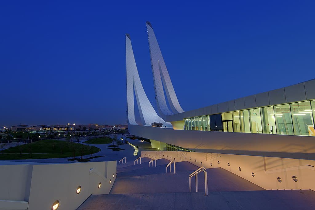 education city mosque doha night