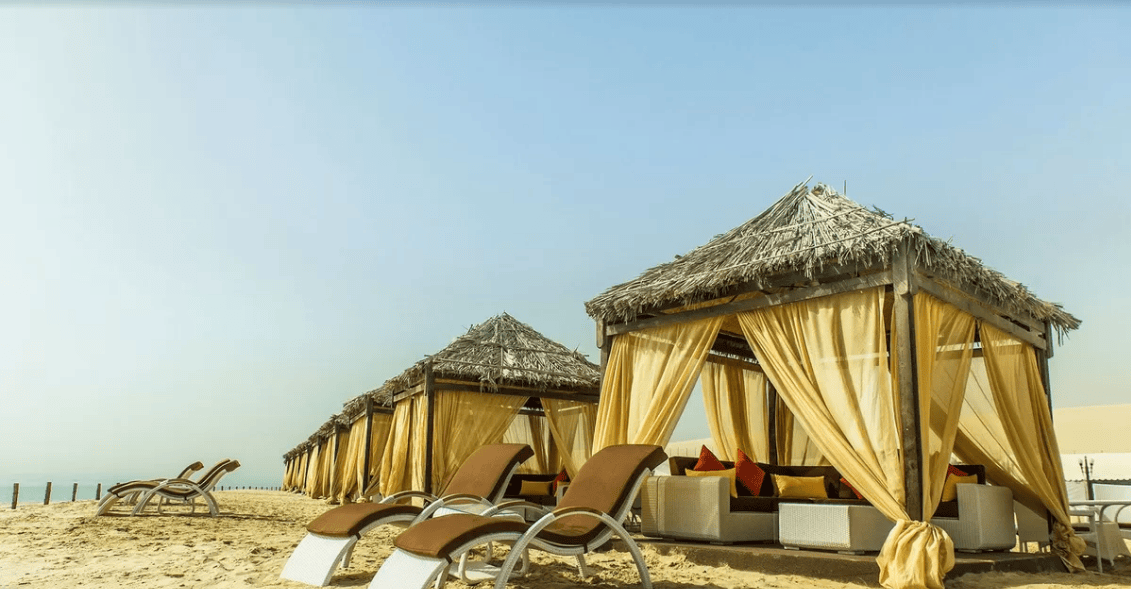 seaside cabana at desert beach