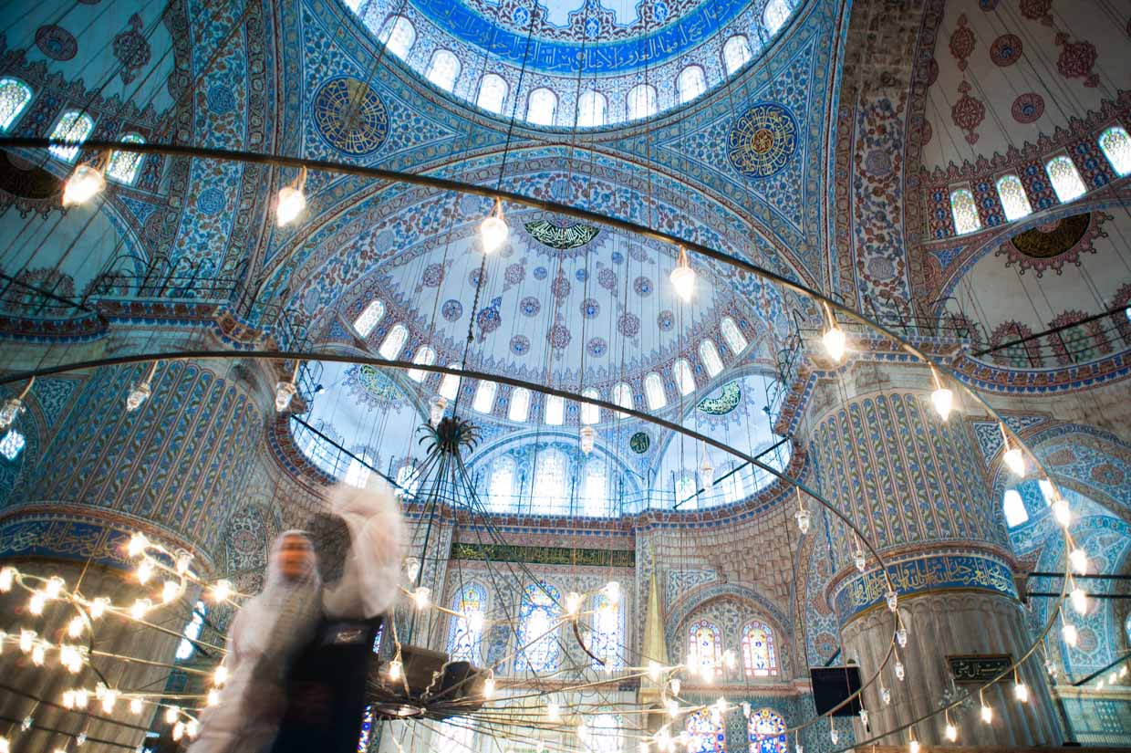 Inreior of the Blue Mosque. Istanbul, Turkey, Southeastern Europe.