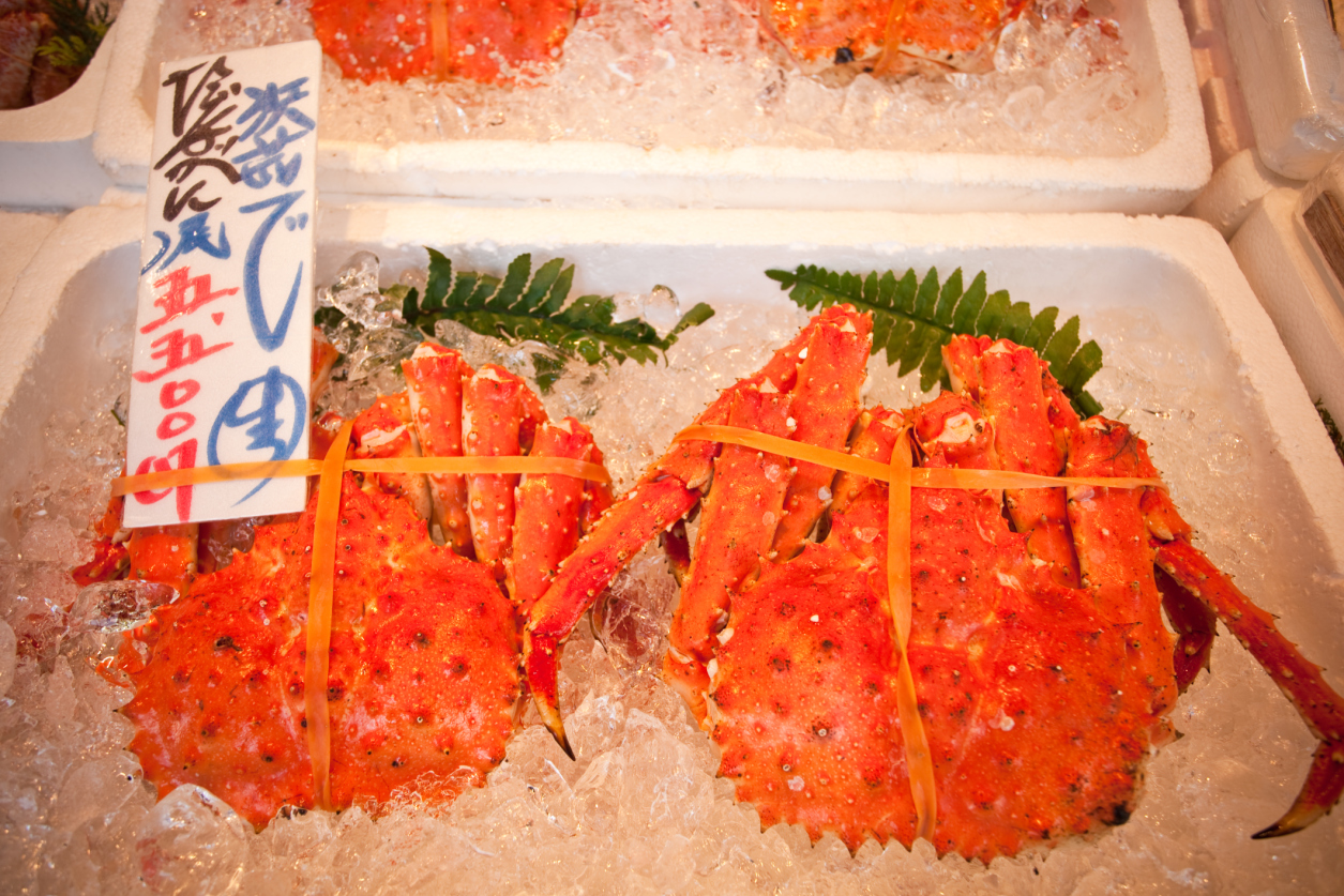 Cooked Crabs in Ice