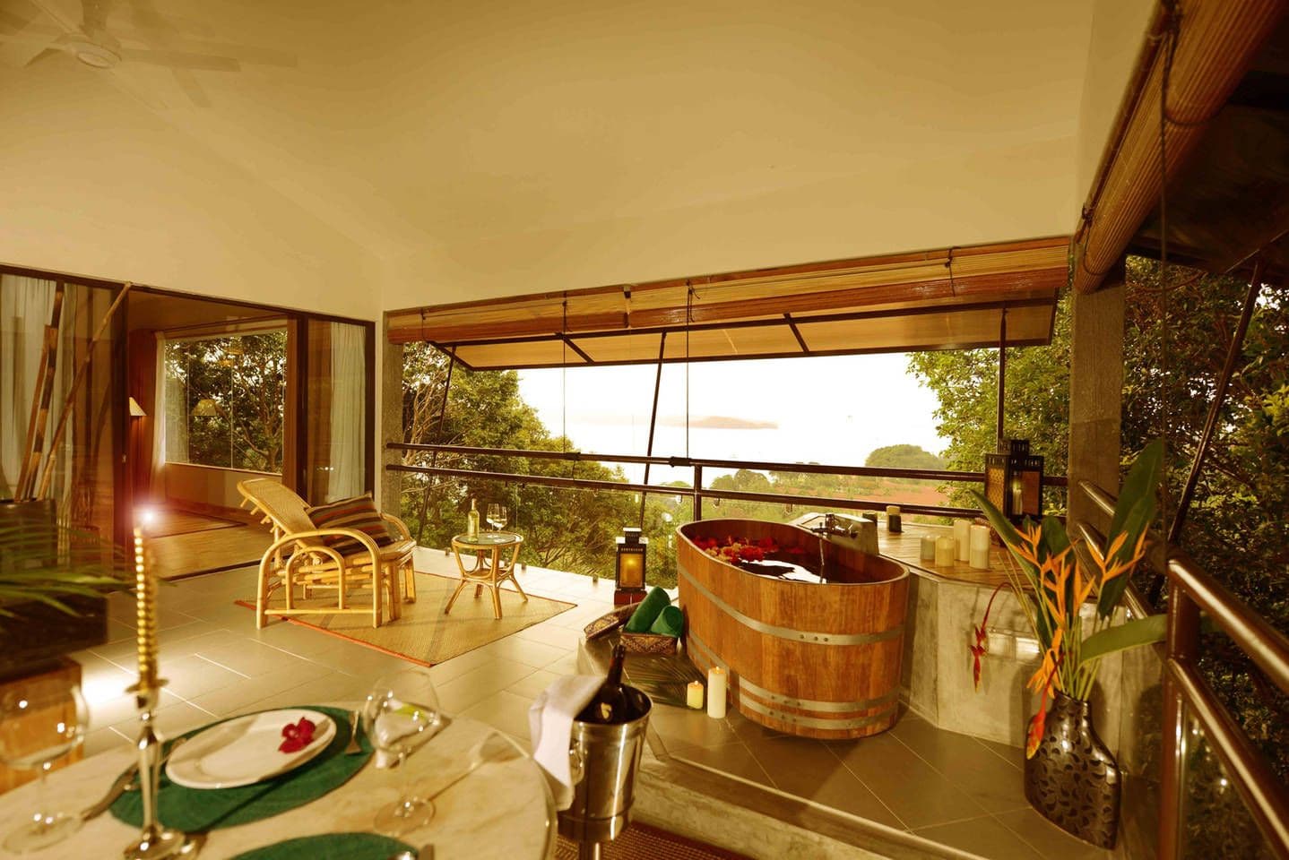 balcony outdoor tub resort