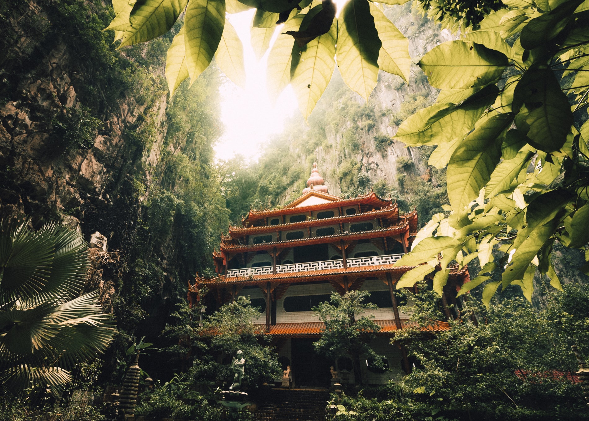 chinese temple in forest