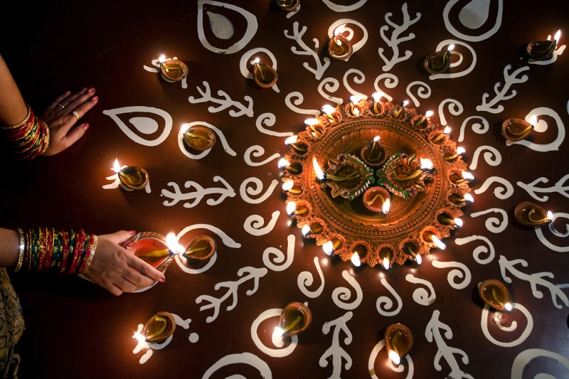 Rangoli Diyas Deepavali