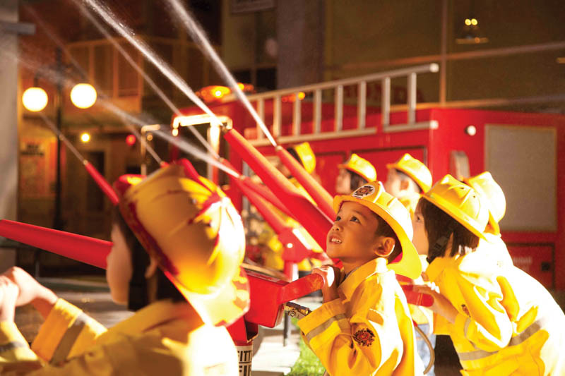 Kids as firefighters in Kidzania