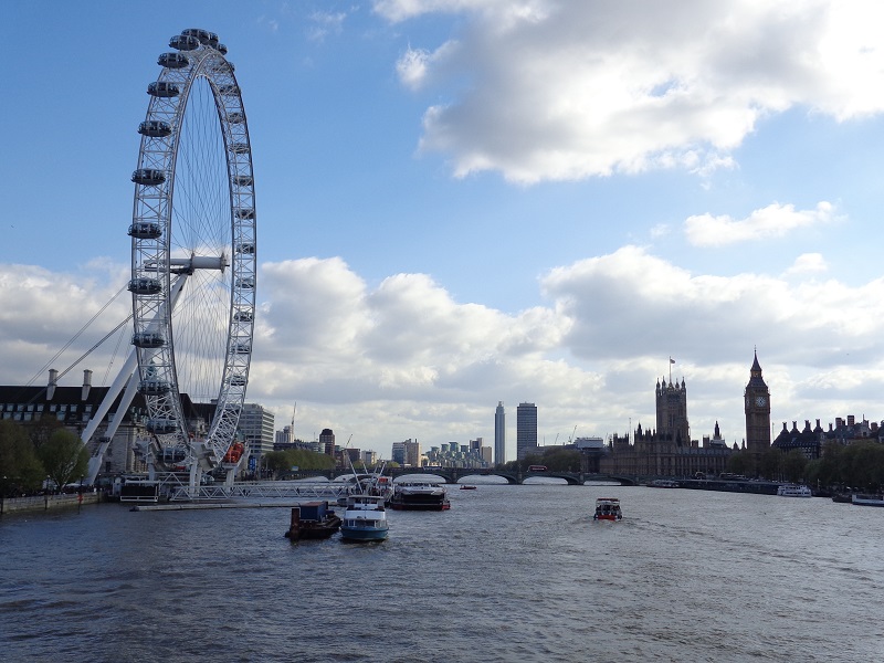 London skyline over River Thames  - London Movie Locations