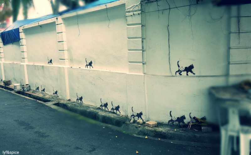 Cat mural in Penang