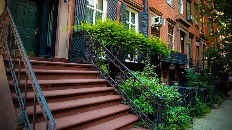 New York brownstones in Midtown