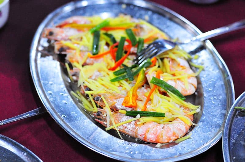 steamed prawns